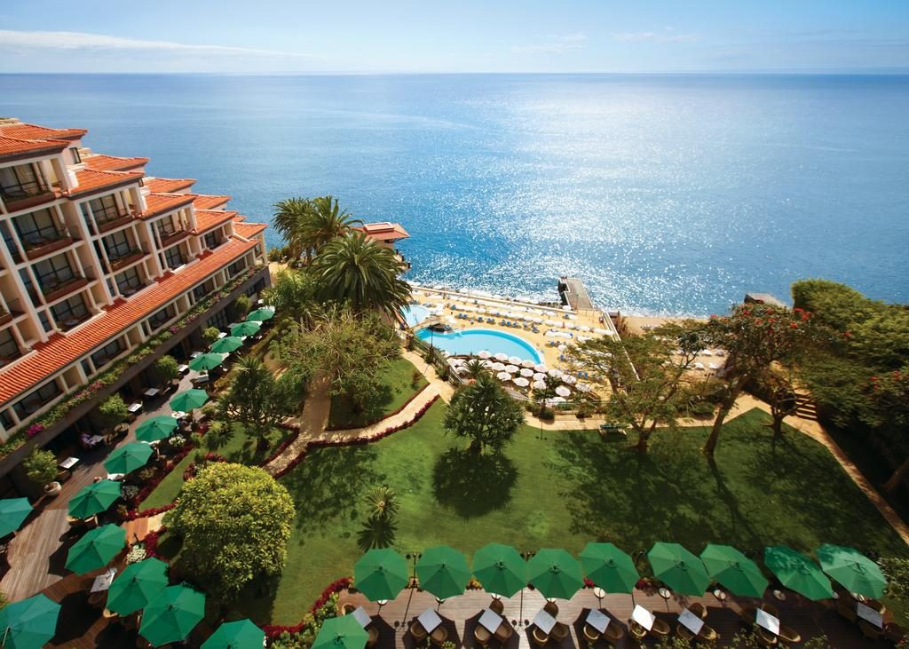 A beautiful view from the 5 star cliff bay hotel and resort in Madeira