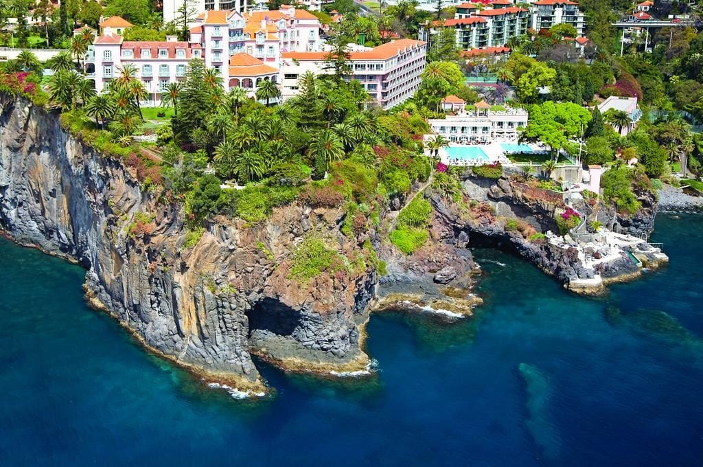 An arial shot of Belmond Reid Palace incentive hotel in Madeira 